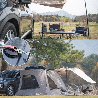 Outdoor Car Mount Luggage Tarps Tents - Secure with Universal Securing Hook, Suction Cup Anchor, Heavy Duty Tie Down (1/2/4pcs)