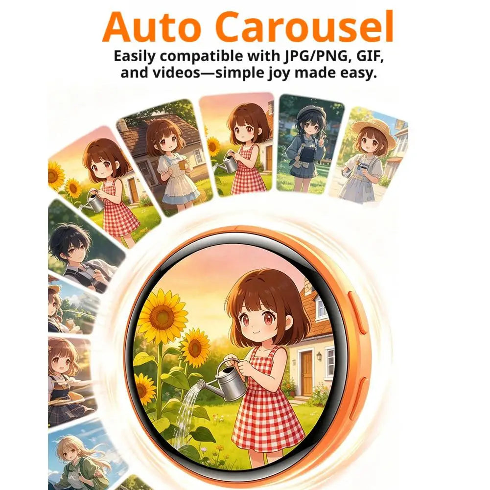 Anime Digital Badge - HD Touchscreen Photo & Video Display Pin for Cosplay, Parties & Fandoms