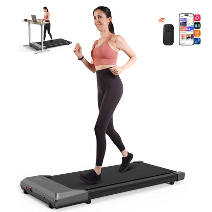 2-in-1 Run & Walking Pad – Small Under-Desk Treadmill for Home & Office, Quiet 45dB Portable Mini Treadmill with LED Display