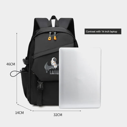 2024 Astronaut Printed Orthopedic Backpack – Waterproof Nylon Schoolbag for Men, Teens & Kids, Laptop & Primary School Bag