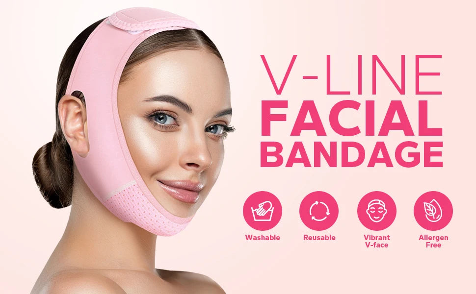 Reusable V-Line Face Strap – Double Chin Reducer, Chin Up Patch, V-Shaped Mask for Sagging Skin