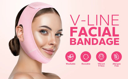 Reusable V-Line Face Strap – Double Chin Reducer, Chin Up Patch, V-Shaped Mask for Sagging Skin