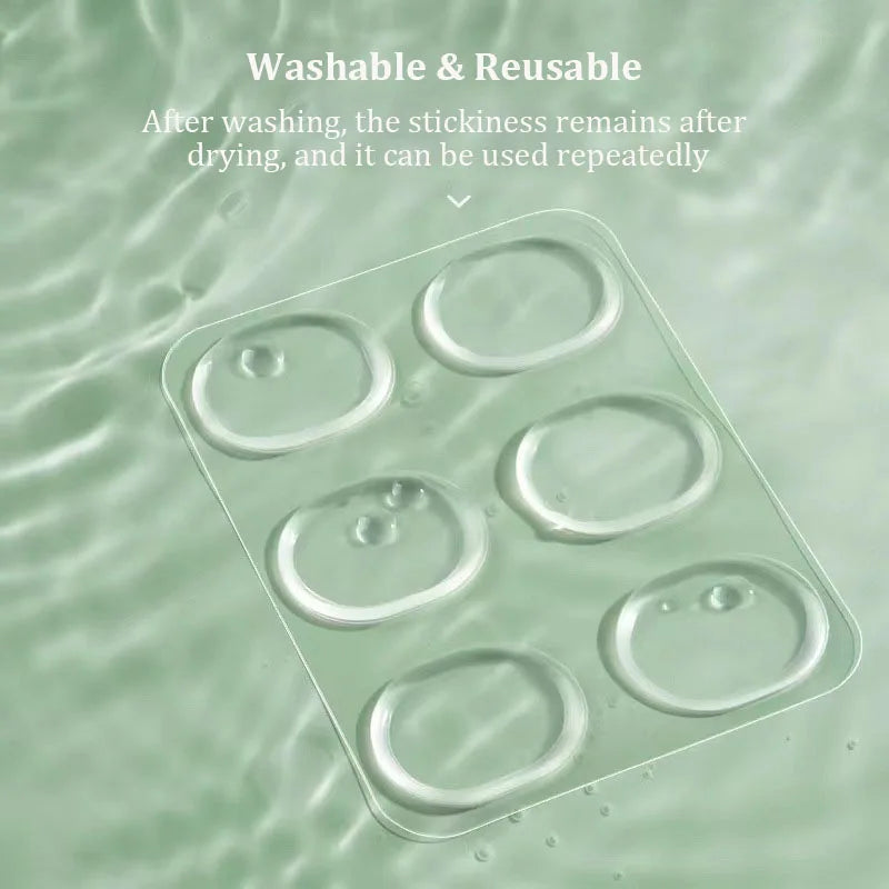 6 Piece Set High-Quality Silicone Gel Heel Stickers - Adhesive Shoe Insole Inserts, Cushion Pads, Foot Care Heel Grips and Liner Protectors