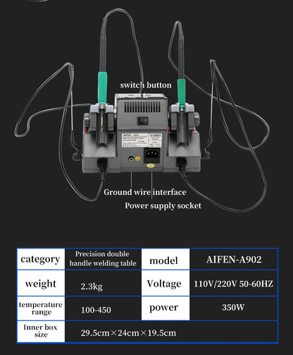 AIFEN A902 Soldering Station – Double Station C115, C210, C245 for Cell-Phone PCB & IC Repair Soldering Tools
