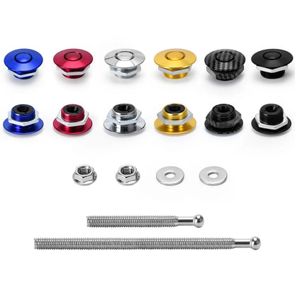 Universal JDM Style 1.25" Push Button Billet Hood Pins Lock Clip Kit - LZONE Car Quick Pins for BMW ec JR-HPL04/05