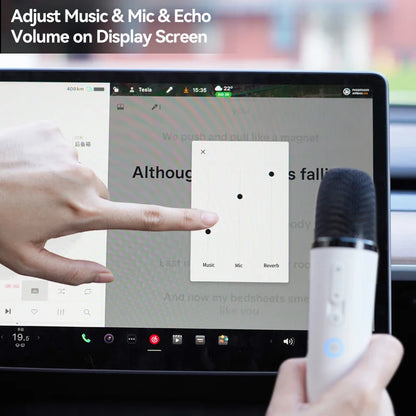 Q1 Tesla Wireless Handheld Microphone – Karaoke Mic with 4 Joy Effects, Rechargeable, Type-C Receiver & USB Converter