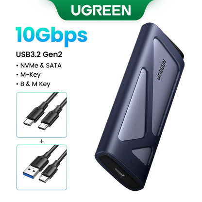 UGREEN M.2 SSD Enclosure - USB-C 20Gbps NVMe & SATA Adapter Supporting Up to 8TB