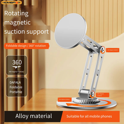 Portable Rotating Magnetic Phone Stand – MagSafe-Compatible Suction Desktop Holder for iPhone 17, 16, 15, 14, 13, and 12 Pro Max