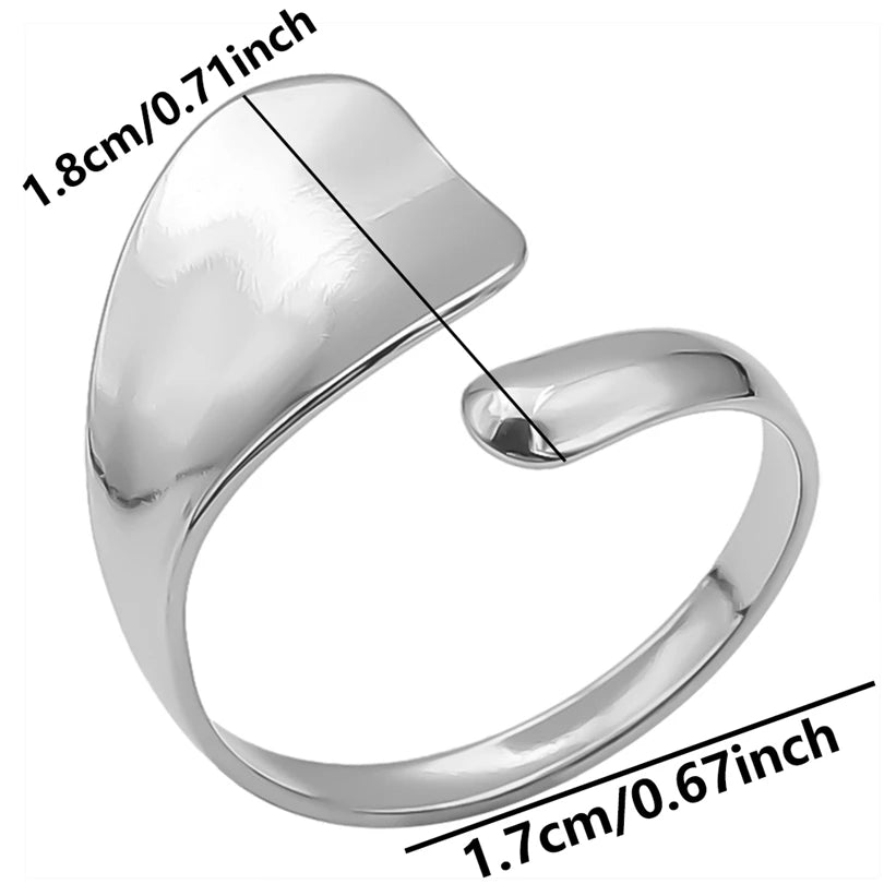Stainless Steel Chunky Open Ring — Textured Vintage Lava Design for Men & Women