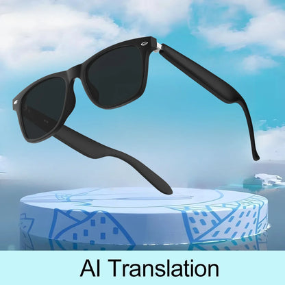 2025 AI Translation Smart Glasses – Bluetooth Call Headphones with UV Protective Lenses for Outdoor Sports