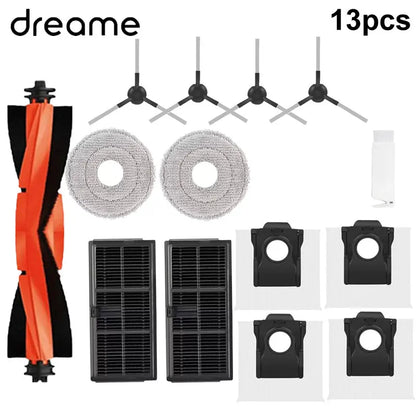 Dreame Robot Vacuum Accessories - Replacement Main Brush, Side Brush, Filter, Mop & Dust Bag for L10s Pro Ultra X30 Series