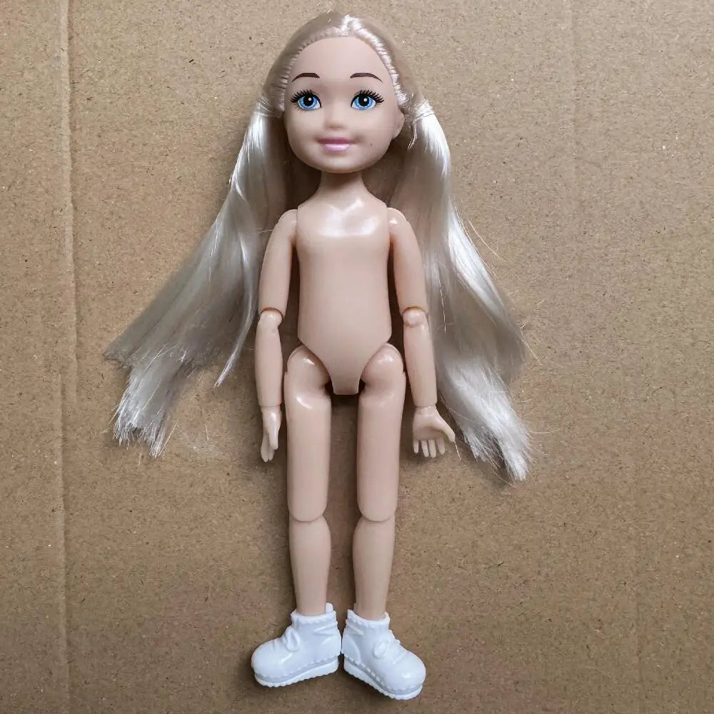 14cm Little Kelly Movable Doll — 5-Inch 1/12 BJD Reborn Toy for Boys & Girls, Dark/Light Skin, White, Blonde & Black Hair