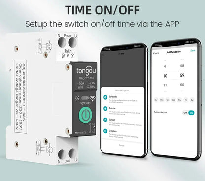 TUYA WiFi/ZigBee Smart Circuit Breaker – MCB with Over Current & Under Voltage Protection, Power Metering, 1-63A Remote Control Switch