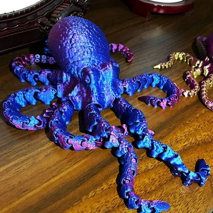 3D Printed Flexible Octopus Fidget Toy - Movable Joint Ocean Animal Desk Ornament and Kids Gift Decor