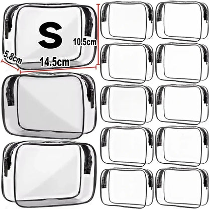 1/20PCS Transparent PVC Travel Organizer — Clear Makeup & Cosmetic Bag, Toiletry & Beauty Case