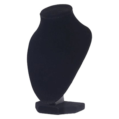 Wooden Necklace Display Bust - Elegant Black Jewelry Mannequin Stand for Necklace & Jewelry Display