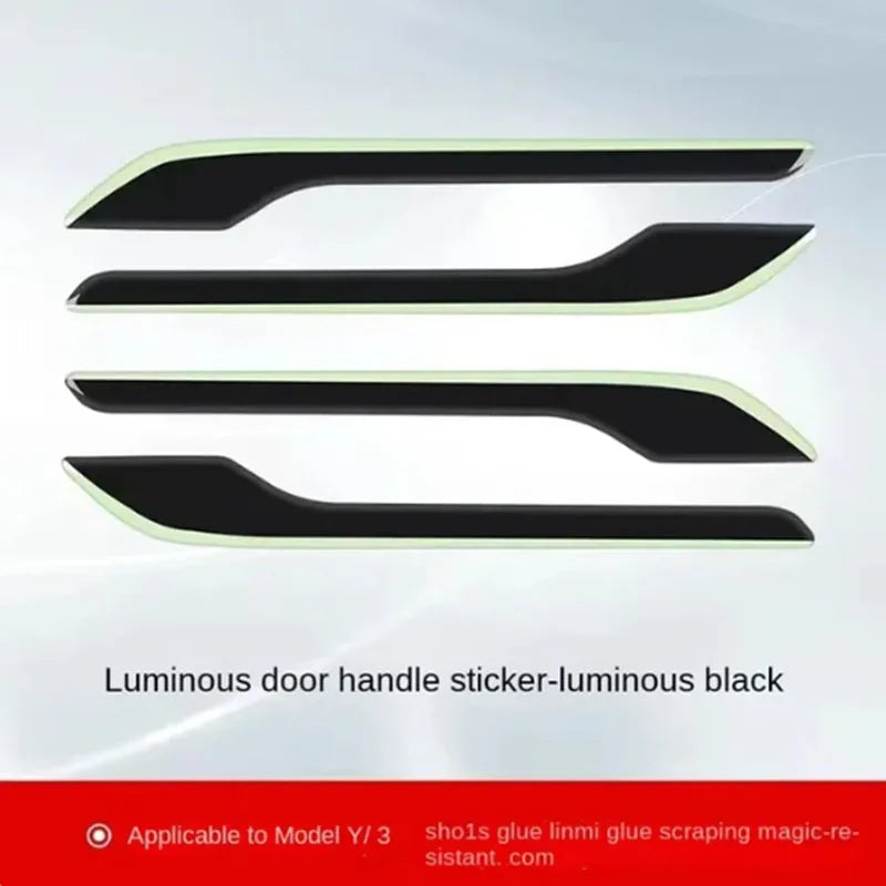 Tesla Model 3/Y Car Door Handle Stickers – Anti-Scratch, Luminous & Scratch-Resistant Car Accessories