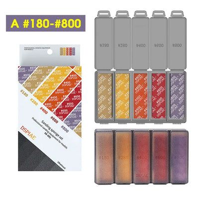 DSPIAE Sanding Sponge Set – Military Model Arc Grinding & Polishing Sandpaper Kit for GK Hobby & Model Building