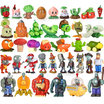 Plants vs Zombies Anime Action Figures – Peashooter & Pirate Zombie Model Set, Collectible Game Characters Kids Toy Gift Statue Figures