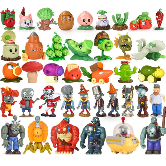 Plants vs Zombies Anime Action Figures – Peashooter & Pirate Zombie Model Set, Collectible Game Characters Kids Toy Gift Statue Figures