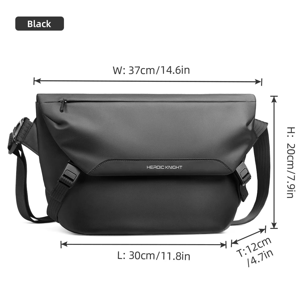 Water-Repellent Men’s Messenger Bag – Casual Crossbody Shoulder Bag Fits 11” iPad for Outdoor Cycling & Daily Use