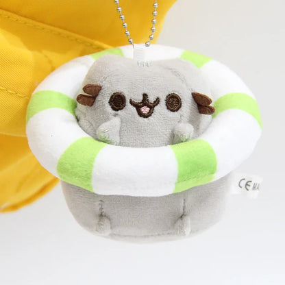 Pusheen Cat Bag Charm - Cute Kawaii Kitten Backpack Pendant, Couple Keychain Accessory, Birthday and Christmas Gift
