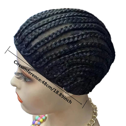 Braided Wig Cap - Breathable Cornrow Cap for Crochet Braids, Sew-In Weaves, Ponytail & Cosplay Wigs