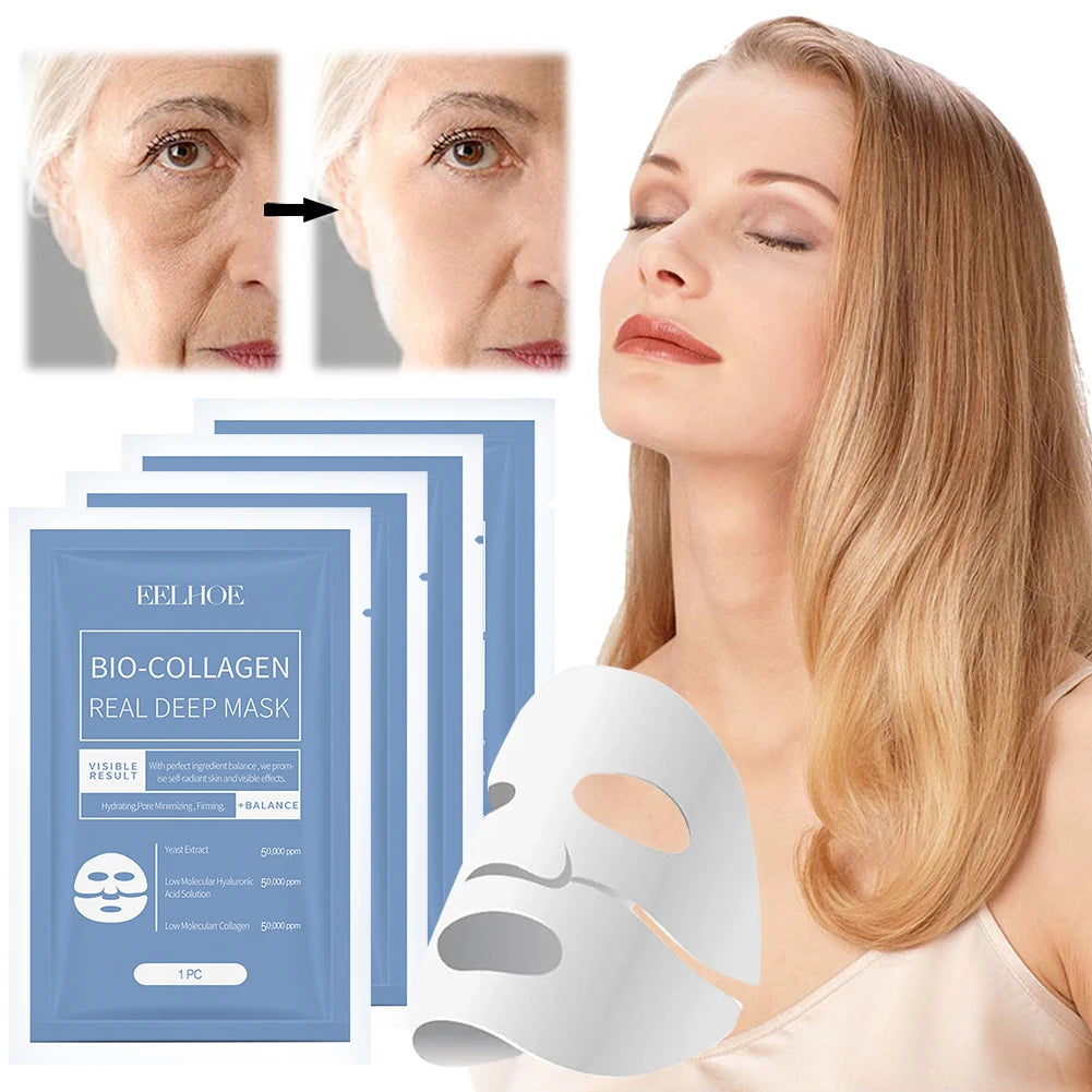 Bio-Collagen Anti-Wrinkle Face Mask – Deep Lifting Mask with Hydrolyzed Collagen, Collagen Reverse Film Peel-Off Mask