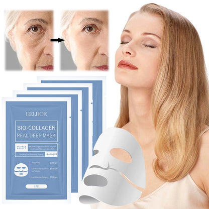 Bio-Collagen Anti-Wrinkle Face Mask – Deep Lifting Mask with Hydrolyzed Collagen, Collagen Reverse Film Peel-Off Mask