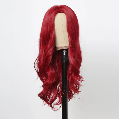 HENRY MARGU Red Synthetic Wig - Long Body Wavy Style, Natural Hairline, Heat-Resistant Fiber for Daily Wear, Parties, and Cosplay