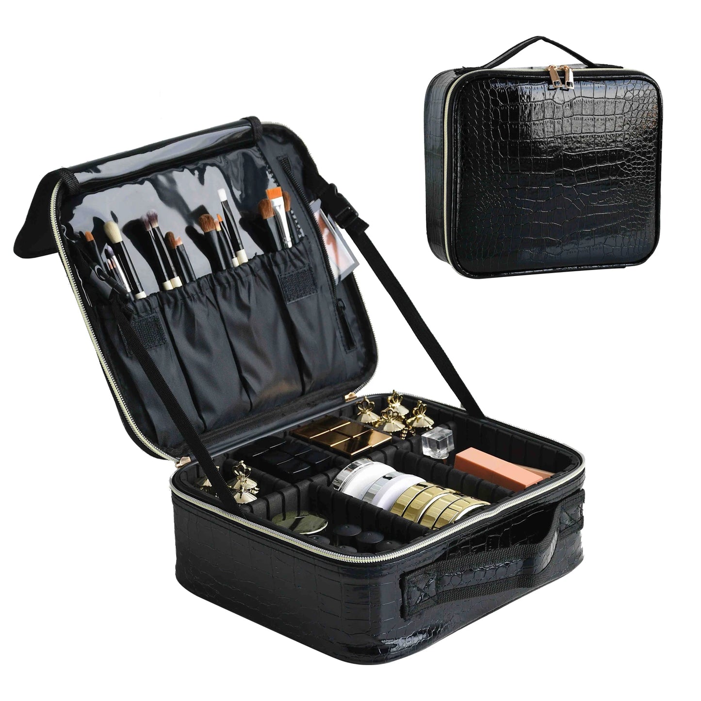 New PU Leather Cosmetic Bag for Women – Multi-Functional Portable Travel Makeup Storage Case