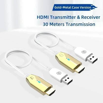 30M Wireless HDMI Video Transmitter & Receiver – Screen Mirror Adapter for Camera, PC to TV