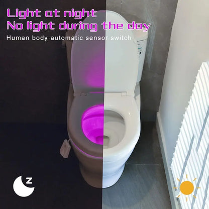 Motion Activated Toilet Night Light - 7-Color Changing LED Bowl Light - Smart Bathroom Decoration and Night Lamp