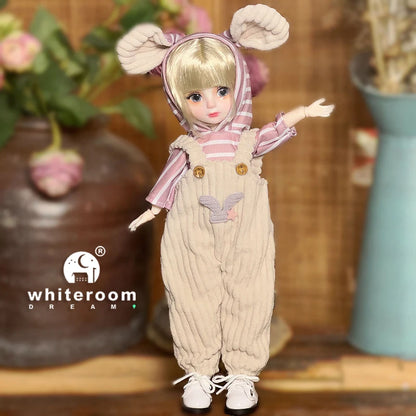 30cm 1/6 BJD Ball Jointed Doll – Starry Gray Eyes with Lolita Fashion Dress, DIY Toy Gift for Girls