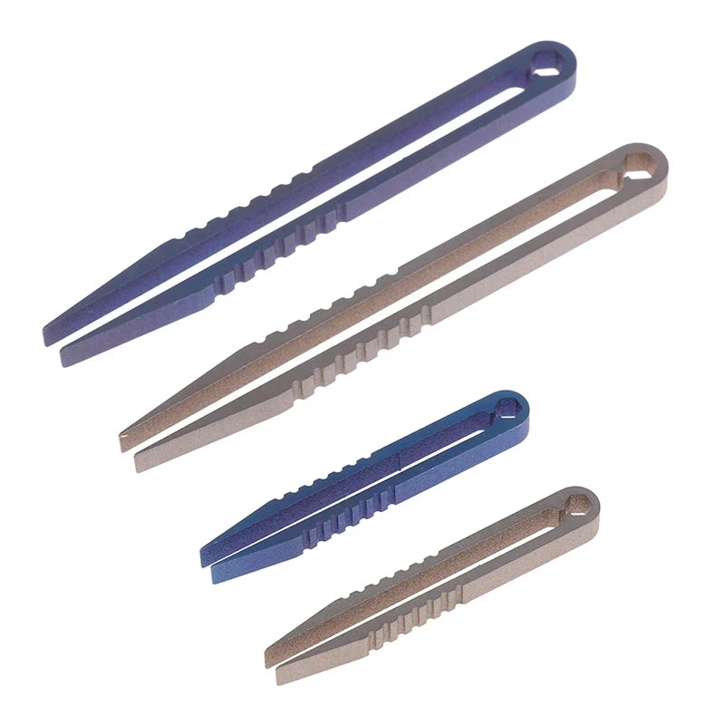 Titanium TC4 Clip Tweezers – EDC Multipurpose Precision Pick-Up Clamping Tool for Outdoor & Maintenance, 6 Colors
