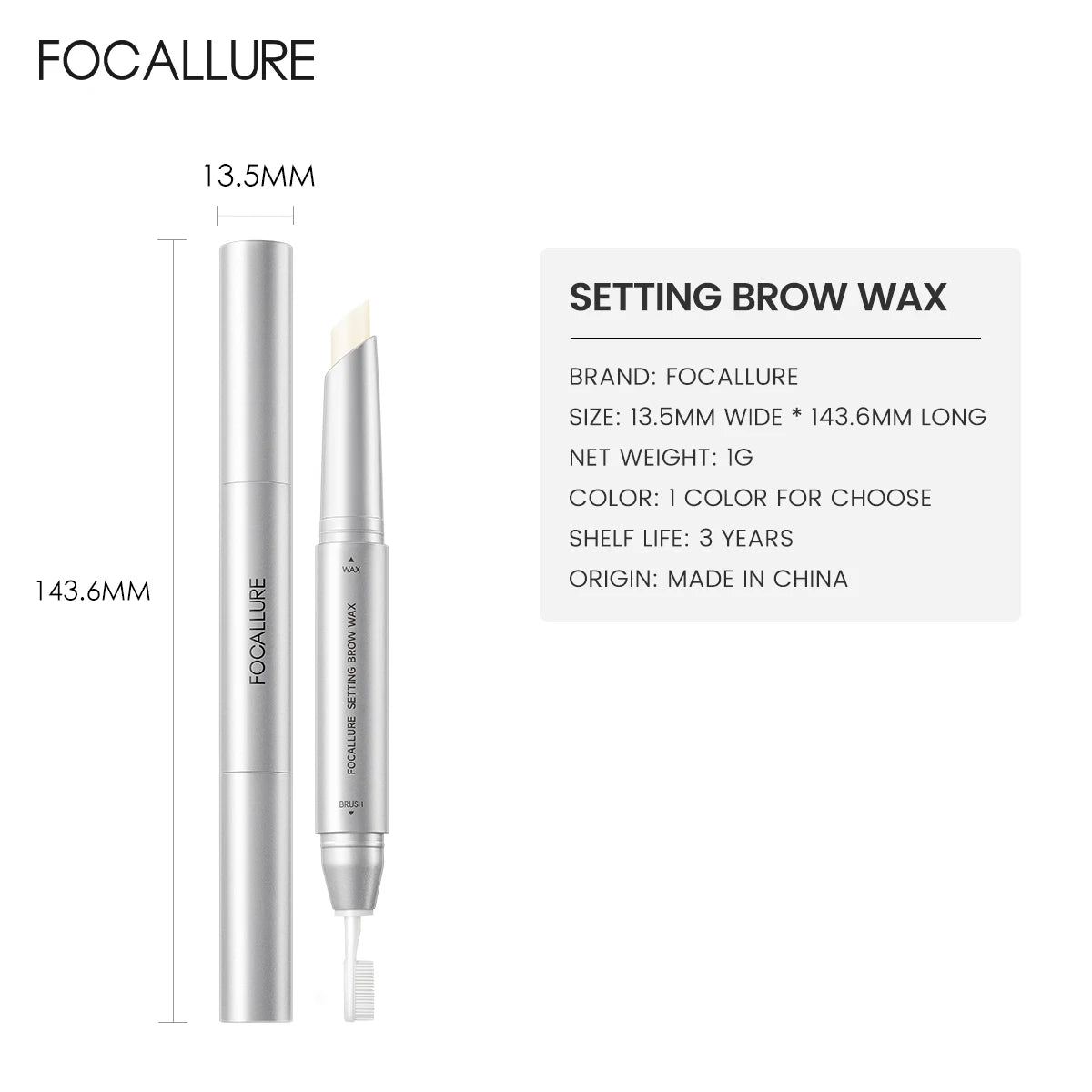 FOCALLURE 3D Eyebrow Gel Pencil – 2-in-1 Waterproof, Long-Lasting Eyebrow Wax & Enhancer Makeup Tool
