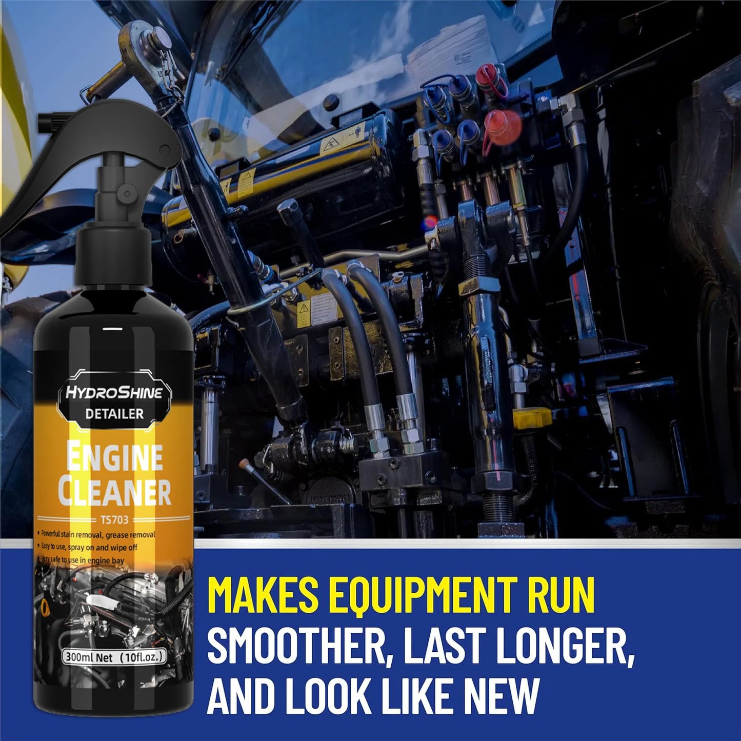 Hydroshine Engine Bay Cleaner Spray - Powerful Oil, Dust & Dirt Remover for Car Engine Compartment Cleaning