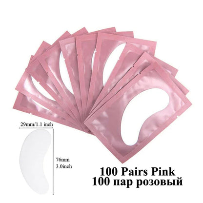 100 Pairs Eyelash Extension Eye Patches — Under-Eyelash Stickers for Lash Extensions and Eyelid Building Supplies