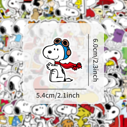 100PCS Snoopy Cartoon Stickers - Cute Anime Decals for Phones, Laptops, Notebooks, Suitcases & Fridges