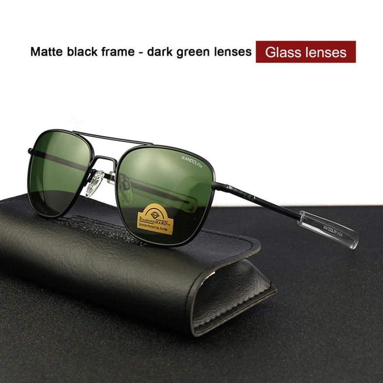 RE Military Aviation Sunglasses — Vintage Titanium Frame Pilot Glasses for Men & Women