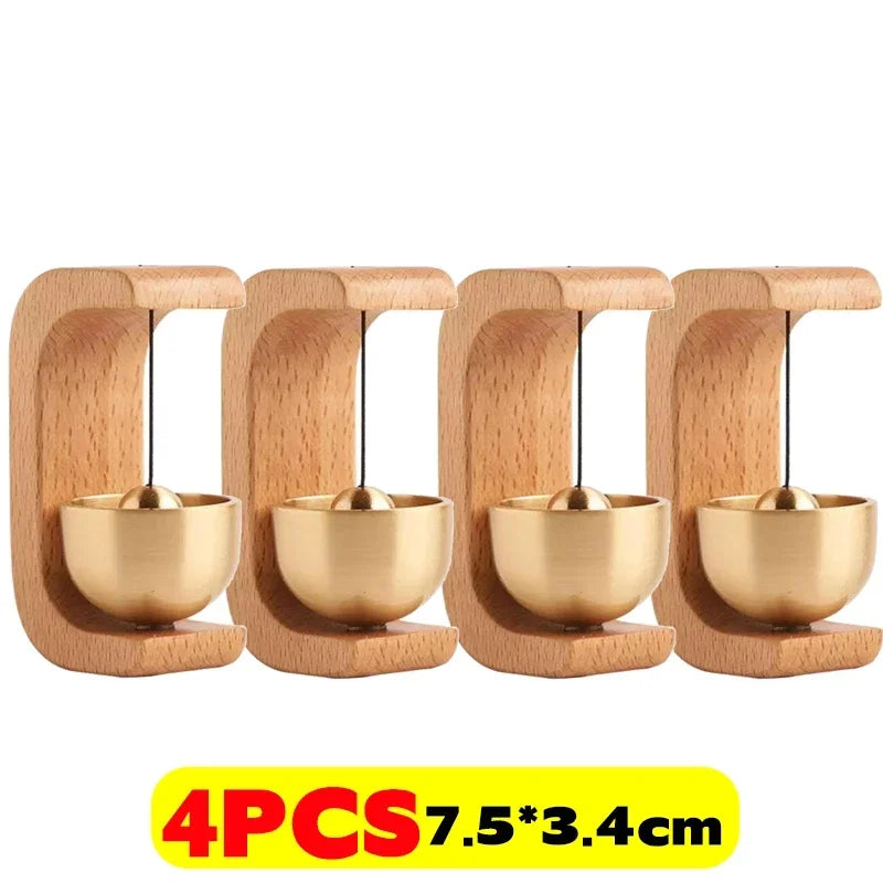 Wireless Doorbell with Solid Wooden Design - Magnetic Brass Wind Chimes, Jingle Bell Pendant for Entrance & Home Decor