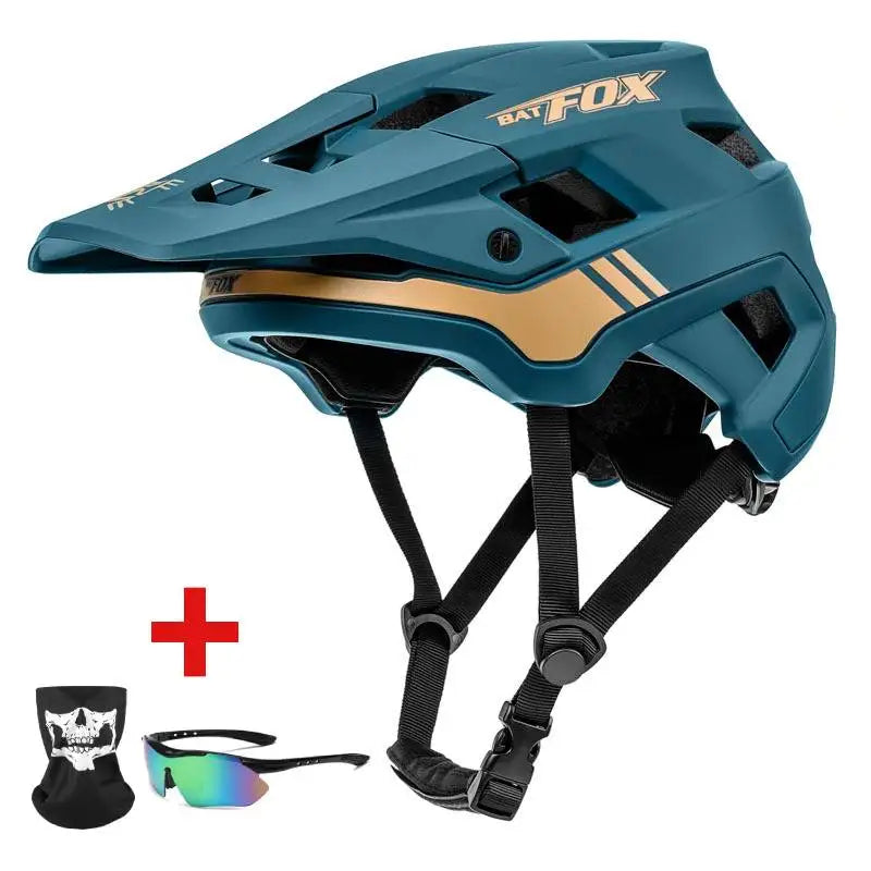 BATFOX Matte Black MTB Bike Helmet – Men's Mountain Bike Cycling Helmet Casco Ciclismo