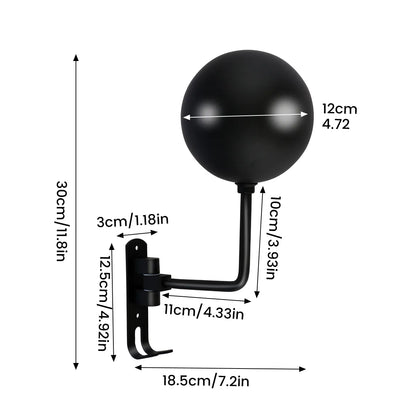 Stainless Steel Motorcycle Helmet Rack: 180° Rotation Wall Mount Helmet Holder with Double Hook for Bike Helmets