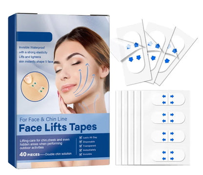 120-Piece Invisible Face Lifting Tape Set – Waterproof Transparent V-Shape Facial Patches for a Slimmer-Looking Face