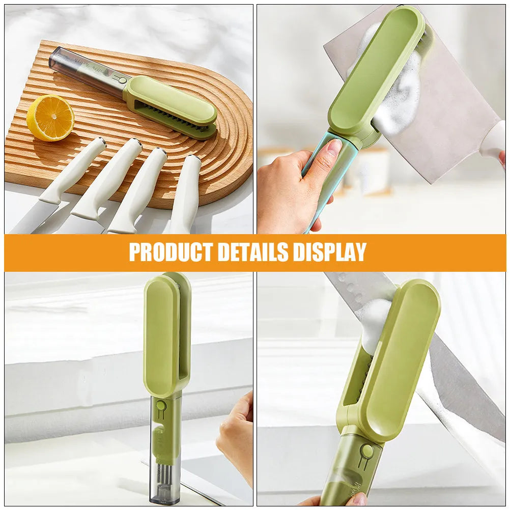 4-in-1 Multi-Purpose Scrubber Brush – Efficient Cutlery Cleaner, Meat Mincer & Sharpener Household Tool