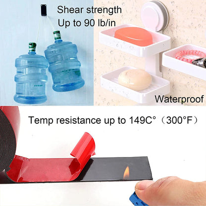 Extra Strong Double-Sided Acrylic Foam Tape – Waterproof, High-Temp Mounting Pad for Car & Home Use