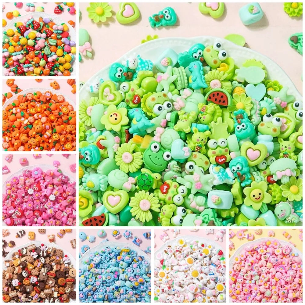 20PCS Kawaii Slime Candy Resin Charms – Cute Flatback Beads for DIY Crafts, Hair Clips, Phone Cases & Scrapbooking
