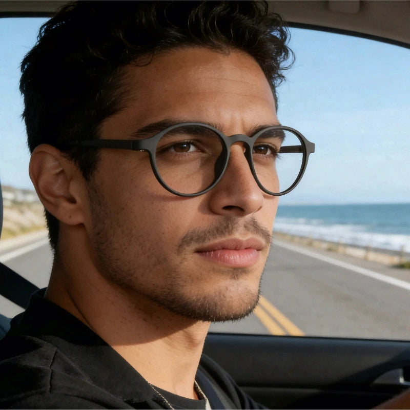 Ultra-Light Retro Round Glasses Frame for Men & Women, TR90 Titanium Fashion Eyewear for Daily Office & Everyday Wear