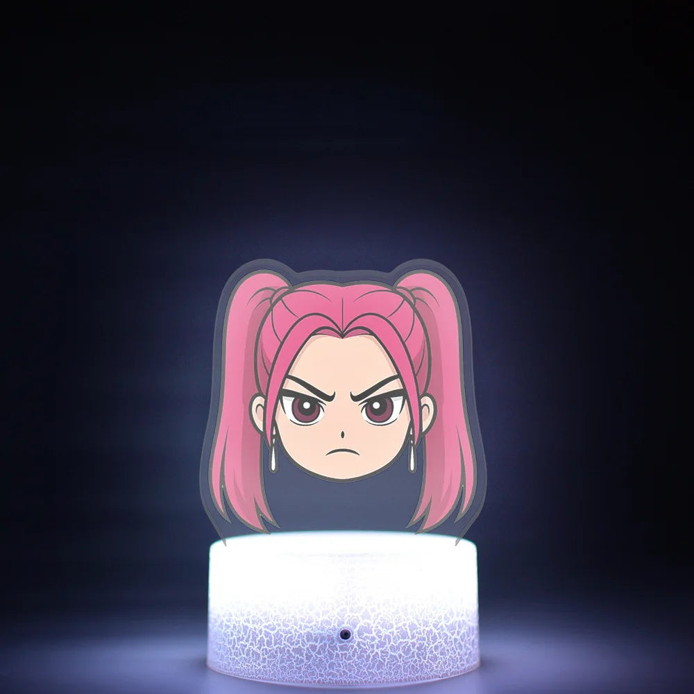 K-Pop Demon Hunters LED Night Light – Zoe, Mira, Rumi, Saja 16-Color Remote Control