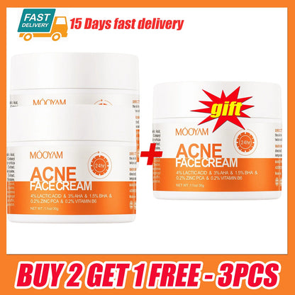 1/3/5-Piece Acne Care Face Cream Set - Hydrating Moisturizer for Blemish Care, Oil Control, and Smoother-Looking Skin